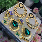 Rich B!tch Gold Statement Earring Set