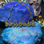 bossbabe Retro Script Necklace (customizable)