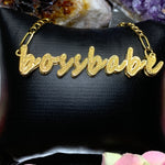 bossbabe Retro Script Necklace (customizable)