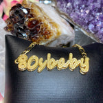 Retro Script 80sbaby Necklace