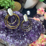 3 Ring Opal Hoop Earrings