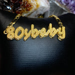 Retro Script 80sbaby Necklace