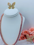 Princess Pink Choker / Butterfly Ring 2pc Set