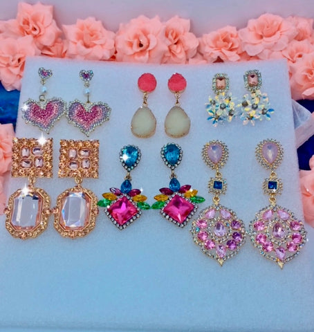 Pink Paradise 6pc Earring Set